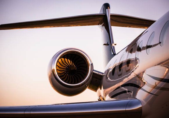 Corporate Jet at sunset